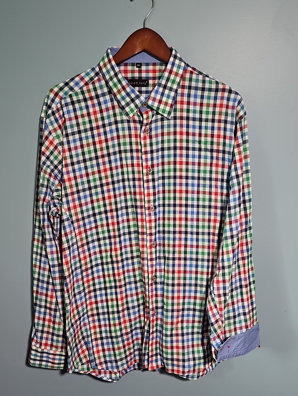 Jared Lang Plaid Long Sleeve Button Down Shirt -2XL
